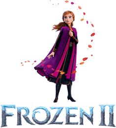 the frozen ii movie poster with an image of a woman in purple and black dress