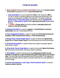 Splints Occupational Therapy, Splinting Occupational Therapy, Nbcot Exam Prep Cota Study Guides, Occupational Therapy Documentation Cheat Sheet, Hand Splints Occupational Therapy, Splinting Guide, Nbcot Exam Prep, Nbcot Exam, Occupational Therapist Assistant