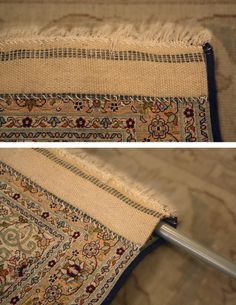 before and after carpet cleaning with the help of an ironing tool to clean rugs