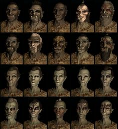 many different facial expressions are shown in this screenshot from the elder man's video game