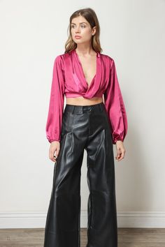 Cowl Neck Long Sleeve, Summer Tops, Long Sleeve Top, Leather Pants, Night Out, Long Sleeve Tops, Sleeve Top, Long Sleeve, Pants