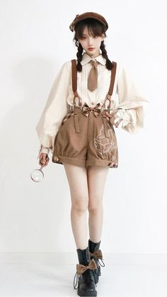 Overall Shorts Outfit, Vestidos Vintage, Looks Chic, Female Poses, Really Cute Outfits, Kawaii Clothes, Mode Inspiration, Fashion Poses