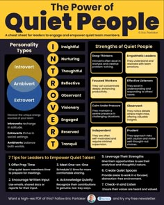 the power of quiet people info sheet for teachers and students to use in their classroom