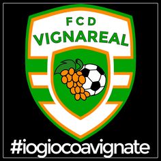 a green and white soccer badge with the words f c vigneal