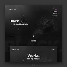 black minimal portfolio website design for workdes