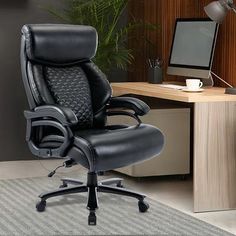 Office Chair Executive Leather Office Chair, High Office Chair, Office Chair Without Wheels, High Back Office Chair, Black Office Chair