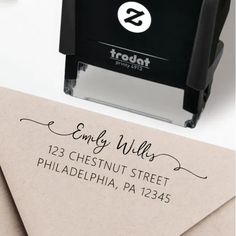 Personalized Return Address Self-Inking Stamp. Add a touch of professionalism and convenience to your correspondence with our uniquely designed self-inking return address stamp. Whether you're sending invitations, thank-you notes, Christmas cards, wedding invitations, or business correspondence, this durable and sleek stamp adds a unique, polished touch to your mail, making it an essential tool for anyone who values quality, style, and convenience. Creative Union Design Happy 15th Birthday, Custom Return Address Stamp, Boho Bridal Shower, Quinceanera Party, Return Address Stamp, Bridal Shower Brunch, Vendor Events, Wedding Vendor, Address Stamp