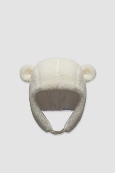 Soft and dreamy, this plush cap is crafted from teddy fleece. Earflaps add protection, while bear-inspired ears enhance the fun. White Bear Bucket Hat, Bear Hat Winter, Bear Scarf Hat, Teddy Bear Hoodie With Ears, Bear Ear Hat, Teddy Fleece, Dream Jewelry, Online Store, White