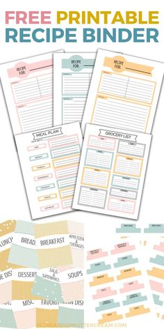 the free printable recipe binder is perfect for kids to use in their kitchen