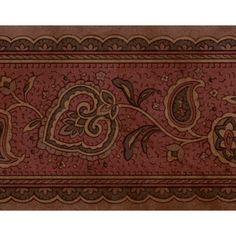 an intricately designed red and brown border