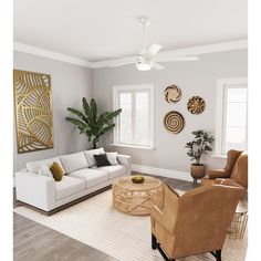 a living room filled with furniture and decor