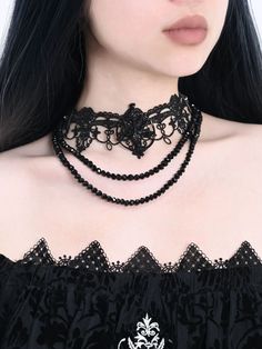 The price is for a choker only, others are not included. Lolita Accessories:Choker Garment Size Size Free Size Neck Circumference 40-46 Gothic Necklace For Halloween Concert, Black Jewelry For Halloween Concert, Gothic Choker For Halloween Concert, Adjustable Necklaces For Halloween Concert, Black Necklaces For Halloween Concert, Black Necklace For Halloween Concert, Black Halloween Necklace For Concert, Edgy Black Choker For Festivals, Vintage Black Jewelry For Costume Party