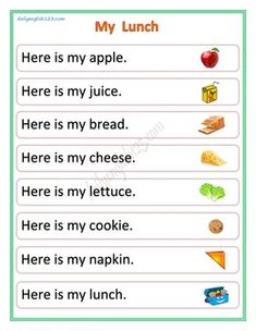 an english worksheet with pictures of food and words