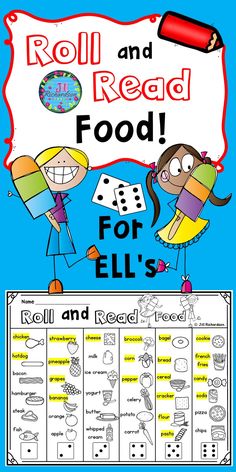 the roll and read food game for kids