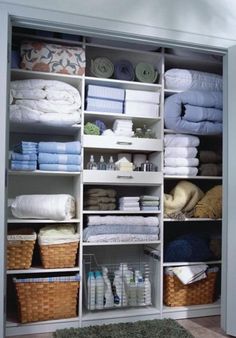 the closet is full of towels and other items