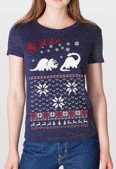 Women's Santa Dinosaur Christmas sweater shirt -- S M L XL skip n whistle Dinosaur Christmas Sweater, Santa Tee, Dinosaur Tee, Unicorn Christmas, Unicorn Tee, Ugly Christmas Sweater Women, Comfy Shirts