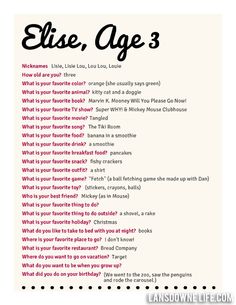 a poster with the words elsee, age 3 written in black and pink on it