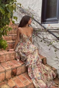 Floral Evening Dress, Floral Evening Dresses, Foto Tips, Chiffon Evening Dresses, Chiffon Prom Dress, Dress Inspo