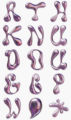 the letters and numbers are made up of shiny liquid shapes, including one that appears to be shaped like an octopus