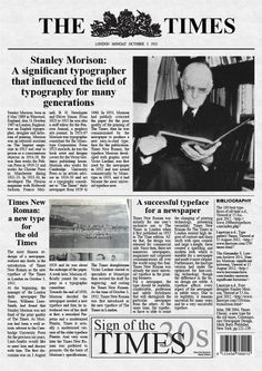 a newspaper article with an image of a man in a suit and tie holding a book