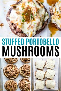 stuffed portobello mushrooms with cheese and other toppings