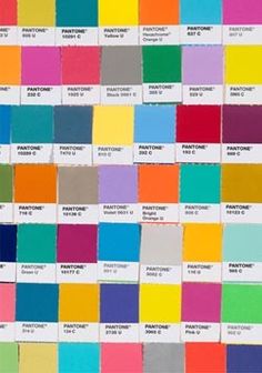 an image of color swatches with different colors on them and the words in each