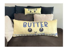 This listing is for a cute Butter Stick body pillow! This ultra soft body pillow will help you get a rest like no other! Features a concealed zipper for both a streamlined appearance and easy removal from the pillow for washing.  DETAILS: ➤ Pillow size is 20x54" and includes double sided printing for extra cuteness! ➤ Pillow cover: 100% Microfiber. Pillow insert - 100% Polyester fiber filling. ➤ Care instructions: Detach the case and machine wash in cold water, gentle cycle, mild detergent. Do n Food Plush, Butter Stick, Kawaii Pillow, Pillow For Bed, Cooking Gift, Pillow Sizes, Shaped Pillow, Long Pillow, Gifts For Cooks