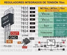 the electronic components are labeled in spanish