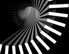 an abstract black and white image with many lines in the center, forming a spiral