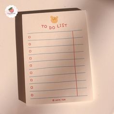 a to do list with a teddy bear on it