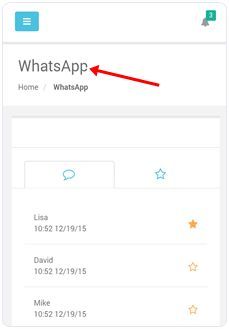 the whatsapp button is highlighted on an iphone