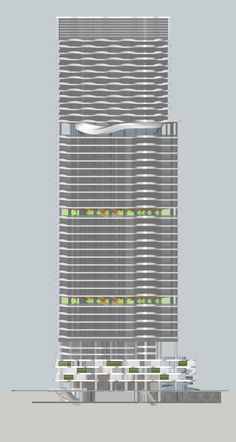 an architectural rendering of a tall building