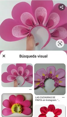 instructions to make a paper flower with scissors and glue on the bottom, in spanish