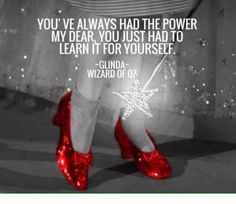 a woman's legs with red shoes in front of her and the words you've always had the power to learn it for yourself