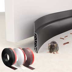 an image of a mouse in the middle of three different colored bands on the floor