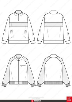 the front and back views of an unisex jacket