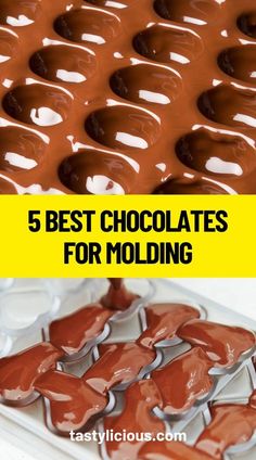 chocolates in tray with the words 5 best chocolates for molding