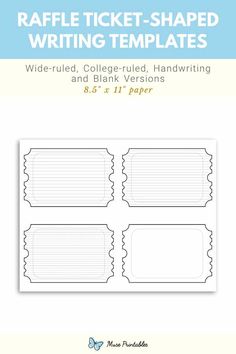 raffle ticket - shaped writing templates for students to use on their own project