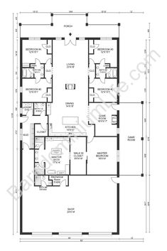 the floor plan for a two story house with three bedroom and an attached garage area