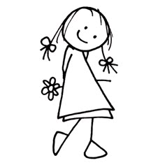 a drawing of a girl with flowers in her hand and the caption pin it