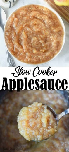 slow cooker applesauce is the best way to make apple cobbler dessert