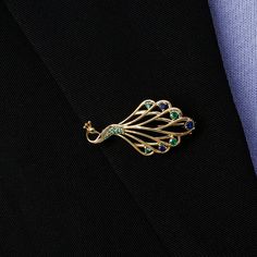 The peacock is a symbol of good luck, which is a bird of the kindest, wisest, most loving freedom and peace. In Greek mythology, the peacock is the symbol of the goddess Hera. It is said, this elegant peacock brooch will say all that about yourself. Exquisitely crafted with shimmering stones, it will match perfectly with your fall/winter outfits and beyond.Weight: 4.94 gWidth: 39.25 mmHeight: 20.7 mmThickness: 5.3 mmMaterial: Plating Color: Hera Outfit, Luxury Gold Jewelry With Peacock Design, Elegant Blue Peacock Design Jewelry, Gold Plated Peacock Design Jewelry, Gold Brooches With Peacock Design As Gift, Luxury Peacock Design Necklace For Women, Freedom And Peace, Bird Jewellery, Peacock Accessories