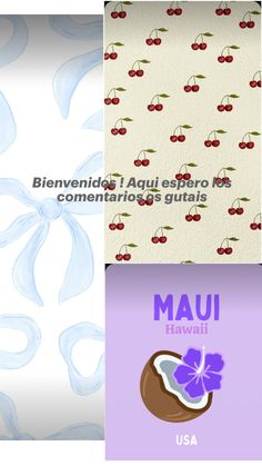 four different types of wallpaper with the words mau hawaii on them