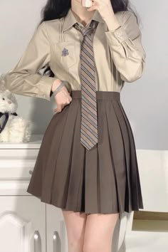 Fabric: Polyester Style types: Japanese School Season: Spring, Summer, Autumn, Winter Include: Skirt*1 (Any of the accessory is not included.) Skirt Size Chart Size (IN) Waist Skirt Length S 24.41-25.98 16.93-18.11 M 25.98-27.56 16.93-18.11 L 27.56-29.13 16.93-18.11 XL 29.13-30.71 16.93-18.11 Size (CM) Waist Skirt Length S 62-66 43-46 M 66-70 43-46 L 70-74 43-46 XL 74-78 43-46 Shirt Size Chart Size (IN) Bust Short Sleeve Length Long Sleeve Length Shoulder Width Shirt Length S 35.43 7.48 21.65 14.37 23.43 M 37.01 7.68 21.65 14.96 23.82 L 38.58 7.87 22.05 15.55 24.21 XL 40.16 7.87 22.05 16.14 24.61 Size (CM) Bust Short Sleeve Length Long Sleeve Length Shoulder Width Shirt Length S 90 19 55 36.5 59.5 M 94 19.5 55 38 60.5 L 98 20 56 39.5 61.5 XL 102 20 56 41 62.5 Types Of Pleated Skirts, Asian Preppy Style, Cute Autumn Outfit, Sweet Style Outfits, Cute Skirt Outfits For Winter, Skirt Types Chart