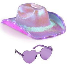 PRICES MAY VARY. ALL-INCLUSIVE COWGIRL SET: Embrace your inner cowgirl with our complete set, featuring a holographic, light-up cowboy hat and preppy heart-shaped glasses. Perfect for those aspiring rodeo princesses, these accessories will turn any outfit into a cowgirl costume. CAPTIVATING HEART-SHAPED GLASSES: Our premium, captivating heart-shaped glasses are the perfect addition to your cowboy outfit. Adored by kids and adults alike, these glasses are designed to fit most sizes and add an exc Light Up Cowboy Hat, Space Cowgirl Costume, Holographic Accessories, Cowboy Hats Women, Light Up Hats, White Cowboy Hat, Cowgirl Halloween, Rodeo Party, Pink Cowboy Hat