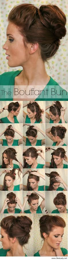 Super Easy Knotted Bun Updo and Simple Bun Hairstyle Tutorials Easy Updo Hairstyles Tutorials, Bouffant Bun, Sanggul Modern, Updo Hairstyles Tutorials, Skirt Diy, Easy Updo Hairstyles, Easy Bun Hairstyles, Hair Bun Tutorial, Fishtail Braid