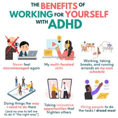 🙋‍♀️Who else owns their own business with ADHD?  I could go on for days about the struggles as well but we're just focusing on the benefits in this post😝  If you're an ADHDer starting your own coaching company or wanting to scale your existing business, join us TOMORROW: Thurs, May 23 @ 2pm EST for our Business Coaching Collective Q&A with Brooke  https://bit.ly/CWBCCWEB  #adhd #adhdcoaching #adhdcoach #entrepreneur Neurodivergent Productivity, Neurodiversity Infographic, Attention Deficit In Adults, Neurotypical Vs Neurodivergent, Audhd Tips, Mental Health Facts, Mental Health And Wellbeing, Coping Strategies, Health Facts