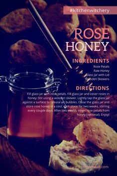 the recipe for rose honey ingredients is shown