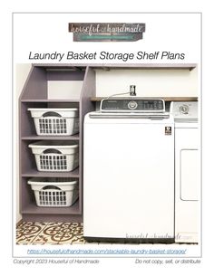 the laundry basket storage shelf plans are great for those small spaces in your home or office