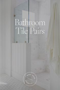 bathroom tile pairs with white walls and floors